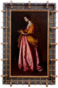 Lot 163: An oil painting of Saint Dorothy of Caesarea by Antonio Rivas